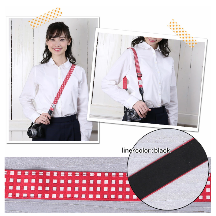 Mi-na  Camera Strap Akane Lattice